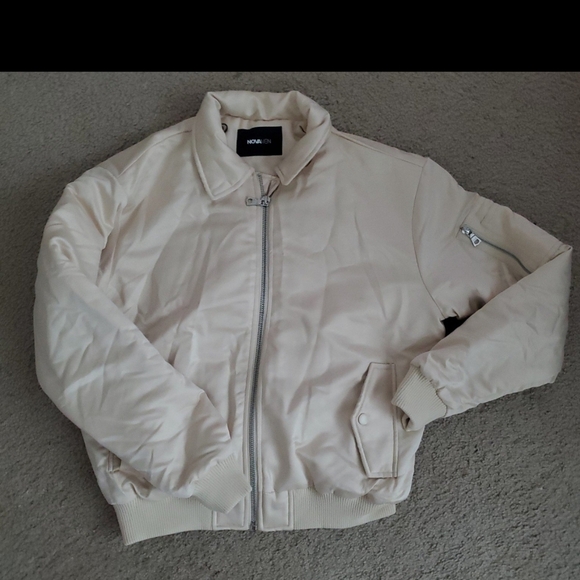 NWT MENS LUX COLLARED TAN SMALL BOMBER JACKET SMALL - Picture 5 of 5